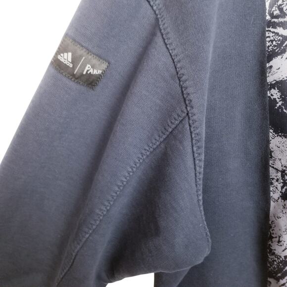 ADIDAS + PARLEY RUN FOR THE OCEANS Sweatshirt HR6991 Black Gray Lilac Size XL - Picture 4 of 6